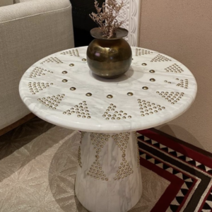 طاولة جانبية رويال فاخرة برخام مطعّم